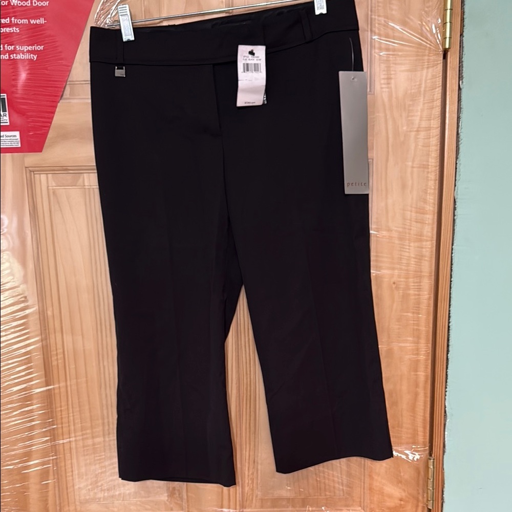 BCBG Black Chino Cropped Dress Pants Petite